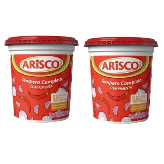 Kit 2 Tempero Completo Com Pimenta Arisco 1kg Cada Pote