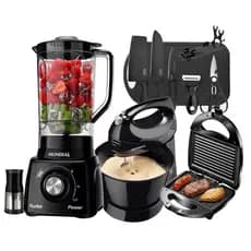 Liquidificador Mondial Turbo + Sanduicheira Misteira Grill + Batedeira Facas Premium 220v / 110V