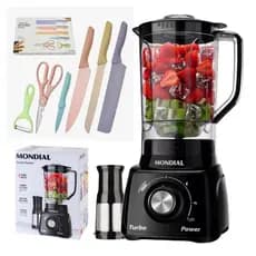 Liquidificador Mondial Turbo Power 2,2L - Com Filtro 3 Velocidades 550W 110V/220V - Envio Rápido