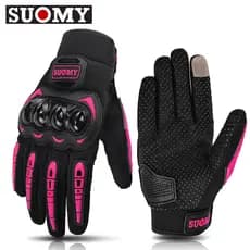 SUOMY Luvas De Motocicleta De Verão Dedo Respiráveis Anti-Queda Proteção Para Ciclismo Feminino Pink S-XL