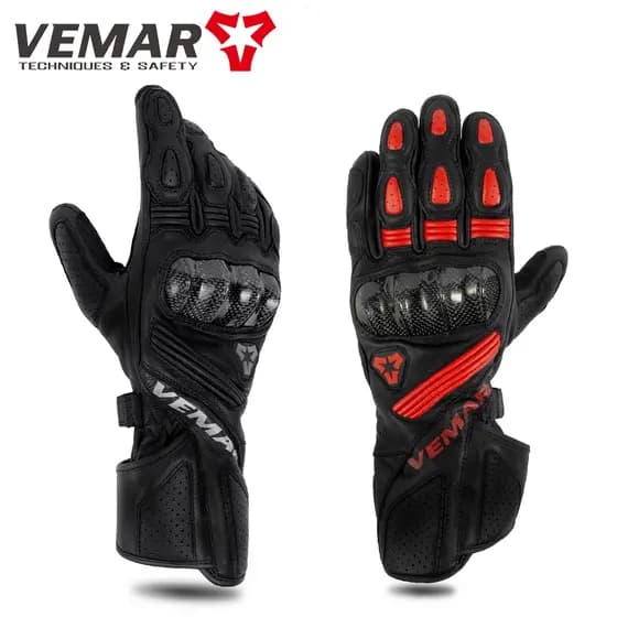 VEMAR Motocicleta Retro Luvas De Couro Masculino Quatro Estações Dedo Cheio Ciclismo Vintage De Alta Qualidade De Cabra