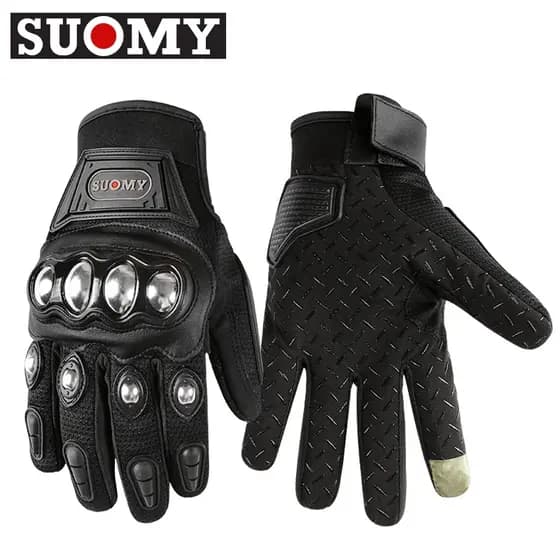 Suomy Luvas De Motocicleta Concha De Aço Inoxidável Verão Respirável Moto Motocross Tela Toque Corrida Bicicleta Equipam