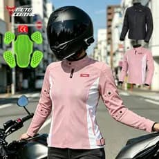 Jaqueta Motoqueiro Feminina Verão Malha Respirável Proteção CE Anti-Queda Refletiva Premium MOTOCENTRIC