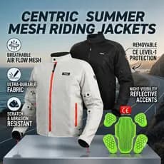 Jaqueta Moto Masculina Verão Malha Respirável Proteção CE Anti-Queda Refletiva Premium MOTOCENTRIC