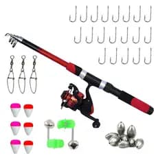 Vara de Pesca Telescopia com Molinete Ultra Light Promoção Com Linha