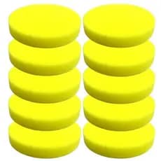 Kit 10 Aplicadores De Espuma Automotivo Amarelo Para Ceras/ Polidores/ Revitalizadores de Plásticos
