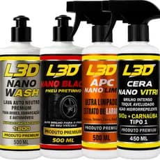 KIT LAVAGEM AUTOMOTIVA  Pneu Pretinho  Shampoo Automotivo  Limpador e Higienizador