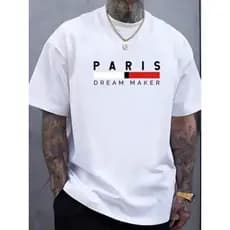 Camiseta Masculina Paris Dream Maker Camisa 100% Algodão Malha Premium Gola Redonda Manga Curta Lançamento