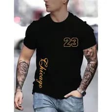 Camiseta Masculina de Manga Curta 100% algodao casul Gola Redonda Estampada