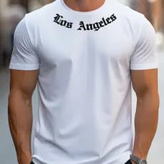Camiseta masculina LOS ANGELIS GOLA 100% algodao