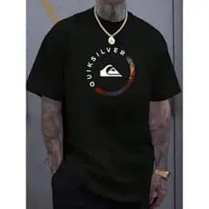 Camiseta Masculina QuikSilver Retro Lançamento Camisa Básica 100% Algodão