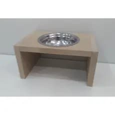 Comedouro unitario em MDF Cru para gatos tigela em aluminio