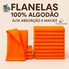 Flanela Laranja Pano Para Limpeza Geral Multiuso 28x38 - 100% Algodão