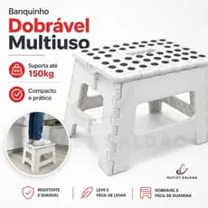 Banquinho Dobrável Banqueta Plástica Banco Multiuso Para Banheiro Cozinha Lavar Carro