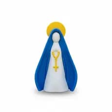 Estatueta Nossa Senhora em PLA com design contemporâneo e cores sólidas vibrantes