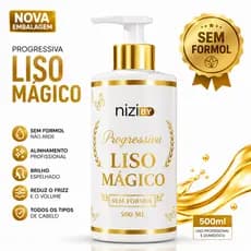 Progressiva Liso Mágico Nizi By 500ml – Sem Formol | Funciona só com Secador | Brilho Intenso