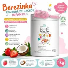 Ativador de Cachos Infantil 1kg Bela Berê Berezinha Define, Hidrata e Desembaraça Ganhe Escova