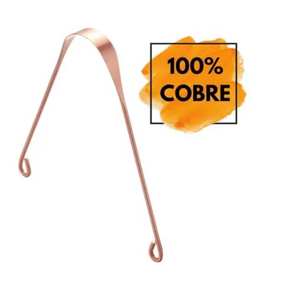 Limpador  De Língua Raspador 100% Cobre Puro Ayurveda