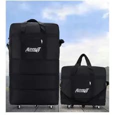 Mala Grande Sacola com Rodinhas Viagem Unissex Expansivel Dobravel Rolamento Oxford Com Rodas