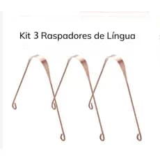Kit 3 Raspadores de Lingua de Cobre Puro 100% Limpador de Língua Higiene Bucal Cuidados de Saúde Dental Promoçã