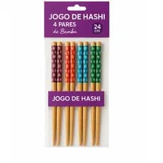 Hashi Comida Japonesa Kit Com 08 Pcs em Bambu Reutilizável Palitinho