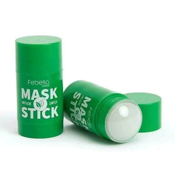 Máscara Chá Verde Remover de Cravos Anti-Acne Hidratante Facial Clareador Mask Stick Febella