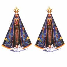 2 Adesivo Nossa Senhora Aparecida 15 x 10 Impresão Digital Colorido Para Vidro de Carro e Lataria
