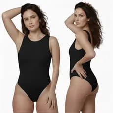 Body Feminino Regata Gola Redonda Blusa Com Forro Duplo Suplex Collant