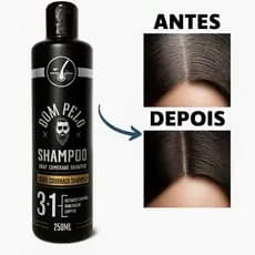 Shampoo Escurecedor De Cabelos 3 Em 1 Unissex Brancos Grisalhos Dom Pelo - 250ml