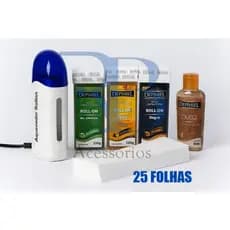 3 Cera Quente Depimiel 100g + Aquecedor Roll On + Óleo Removedor 25 Folhas Para Depilaçao