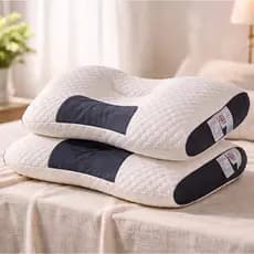 Travesseiro Ergonômico Cervical Ortopédica Respirável Apoio para Pescoço 74x48CM Laváve