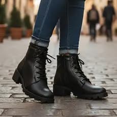 Bota Coturno Feminino De Couro Legitimo Tratorado Confortavel Pronto Entrega Envio Já
