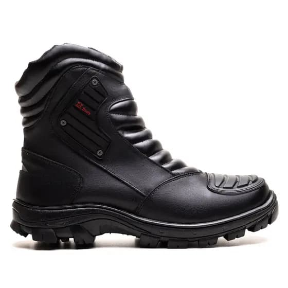 Bota Coturno Maculino Motoqueiro De Couro Semi impermeavel Motoboy Leve Adventure
