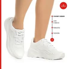 Tênis Feminino Vili Chunk Urban Casual Confortável Branco