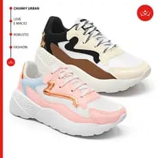 Kit 2 Tênis Feminino Vili Chunk Urban Casual Dia a Dia