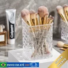 Porta Pincel Maquiagem Porta Canetas Escovas em Acrilico Transparente Organizador de Cosmeticos PET