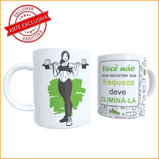 Caneca de Academia com Frase Personalizada Caneca Feminina Caneca Fitness Caneca de presente