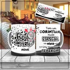 Caneca personalizada com nome e mês de nascimento de um verdadeiro corinthiano