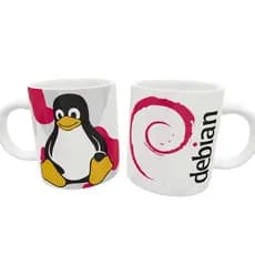 Caneca Linux Debian  Caneca de T.I - Caneca Dev -  Caneca Linux - Linux - Caneca Tux - Caneca de Pinguim - Caneca Distro