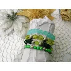 anel para guardanapos verde misturados 4 pçs