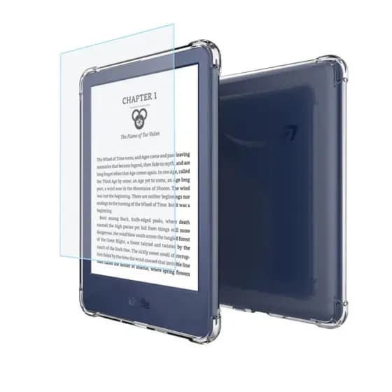 Capa Borda Reforçada Para Novo Kindle Paperwhite 12ª (SA568B) + Película Fosca