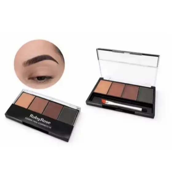 Paleta de Sombra Para Sobrancelhas Ruby Rose-- Trio de Sombras HB-F572