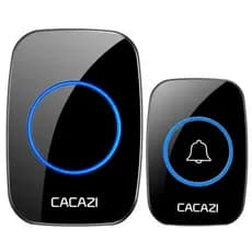 Campainha sem fio CACAZI A06 DC, à prova d'água, com alcance de 300 m, controle remoto e 36 toques. Ideal para residênci