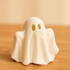 Kit 2 Mini Fantasminha Decorativo 3D Enfeite de Halloween, Decoração Criativa Branco para Casa,Escritório Geek Cod 00026