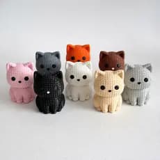 Kit 14 unidades - Gatinho Decorativo Estilo Tricô Minimalista Mini - 14 unidades