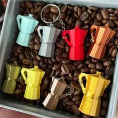 Chaveiro Cafeteira Moka Italiana Miniatura Café Barista Presente Criativo Acessório para Chaves Mochila Bolsa