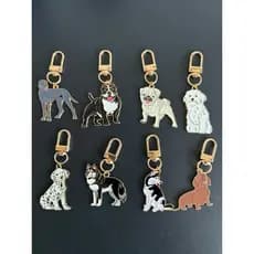 Chaveiro Cachorrinho Raça Cachorro em metal Pet Bolsa Bulldog, Husky, Dálmata, Maltês, Salsicha, Weimaraner