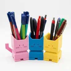 Porta Canetas Gatinho Suporte para Lápis e Canetas Organizador de Mesa Decorativo Fofo para Escritório Estudo e Presente