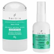 Kit Desodorante cristal mini + Spray higienizante e Minibag de brinde