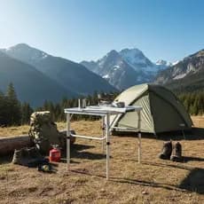 Mesa Camping Alumínio Dobrável Ajustável Com Alça Portátil Compacta Refeições Lazer Ntk
